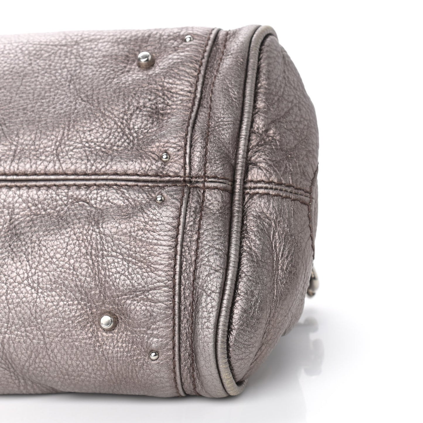 Metallic Calfskin Medium Paddington Satchel Silver