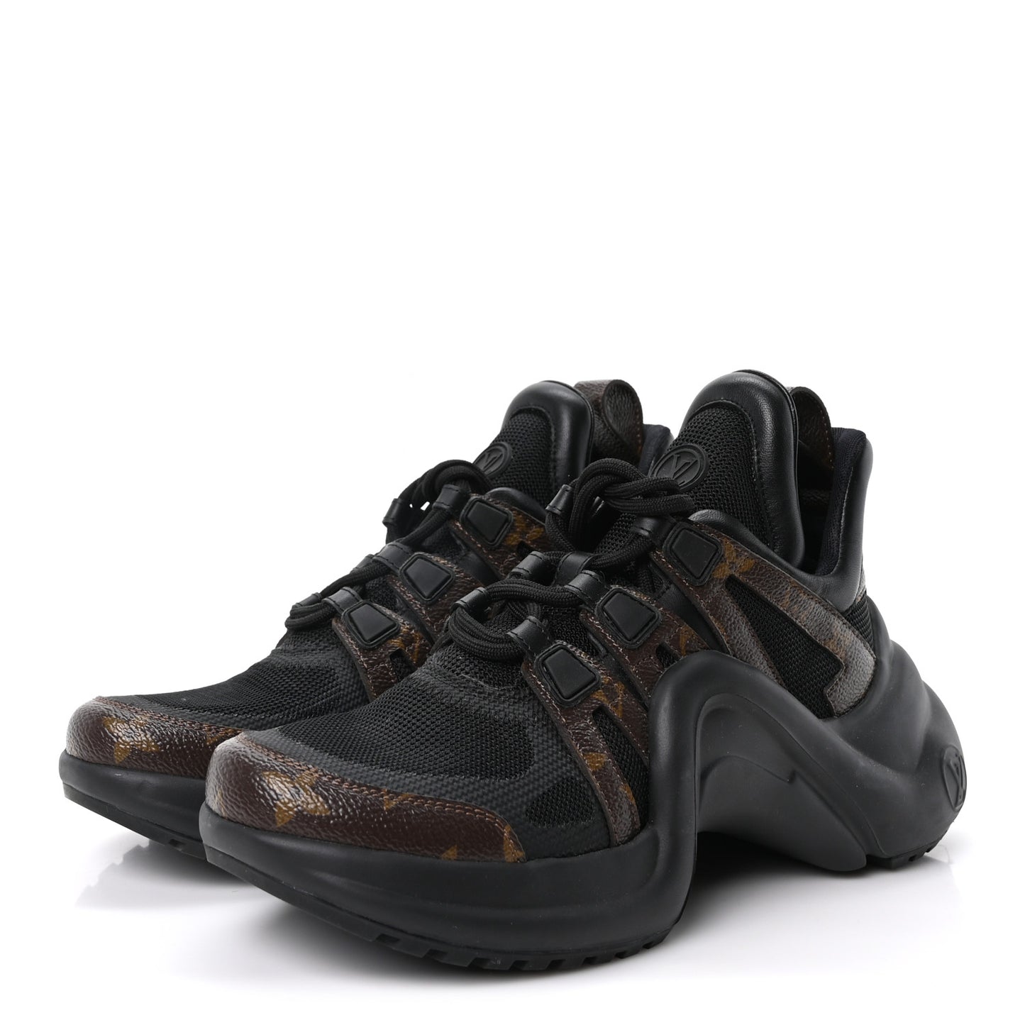 Calfskin Patent Monogram LV Archlight Sneakers 38 Black