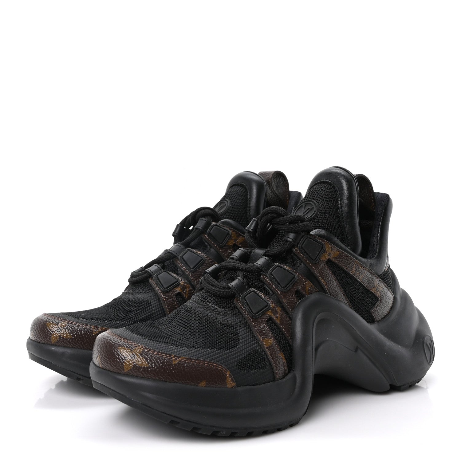 Louis Vuitton Calfskin Patent Monogram LV Archlight Sneakers 38 Black 4 of 8