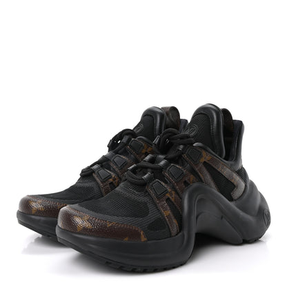 Louis Vuitton Calfskin Patent Monogram LV Archlight Sneakers 38 Black 4 of 8