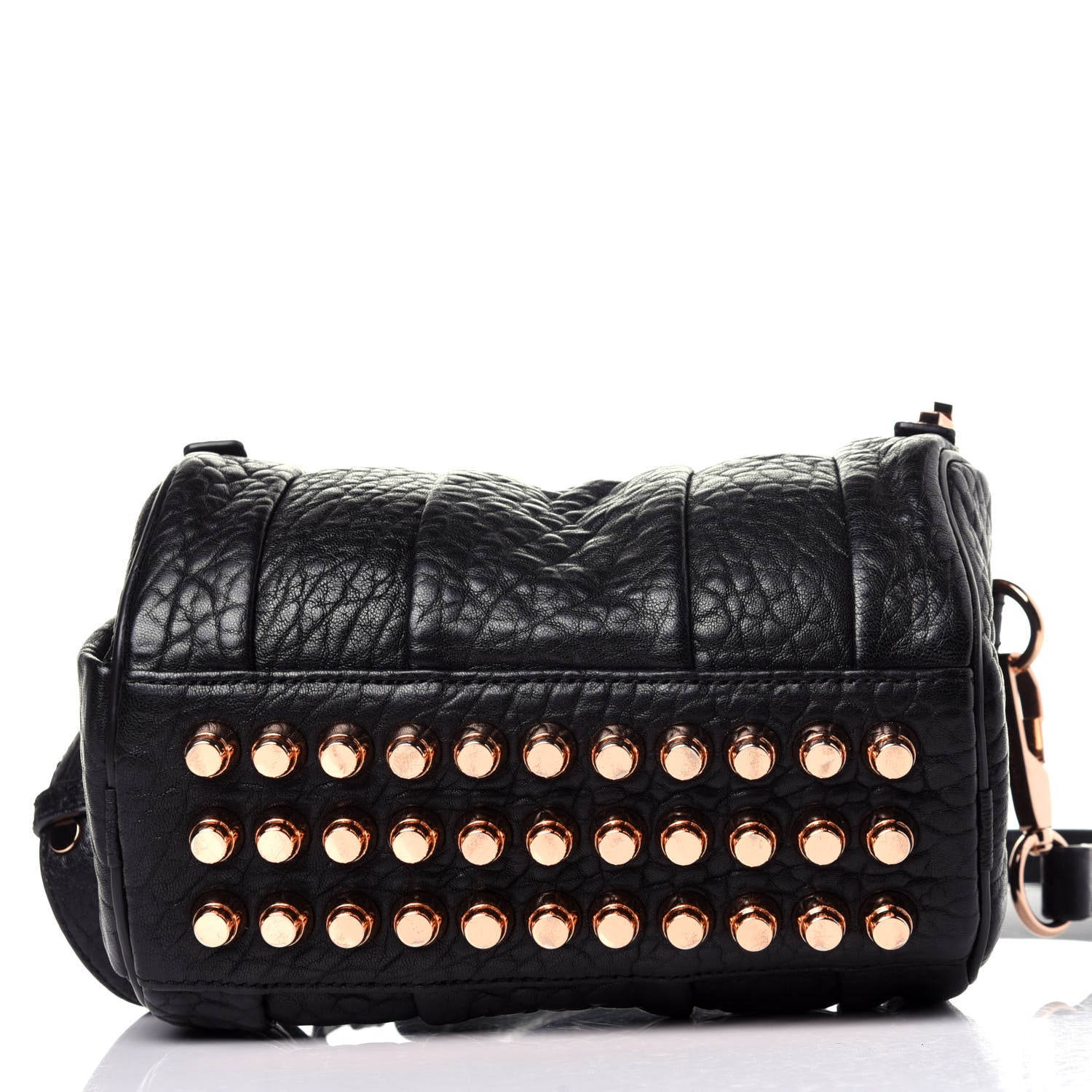Alexander Wang Pebbled Lambskin Mini Rockie Black Rose Gold Hardware 9 of 11