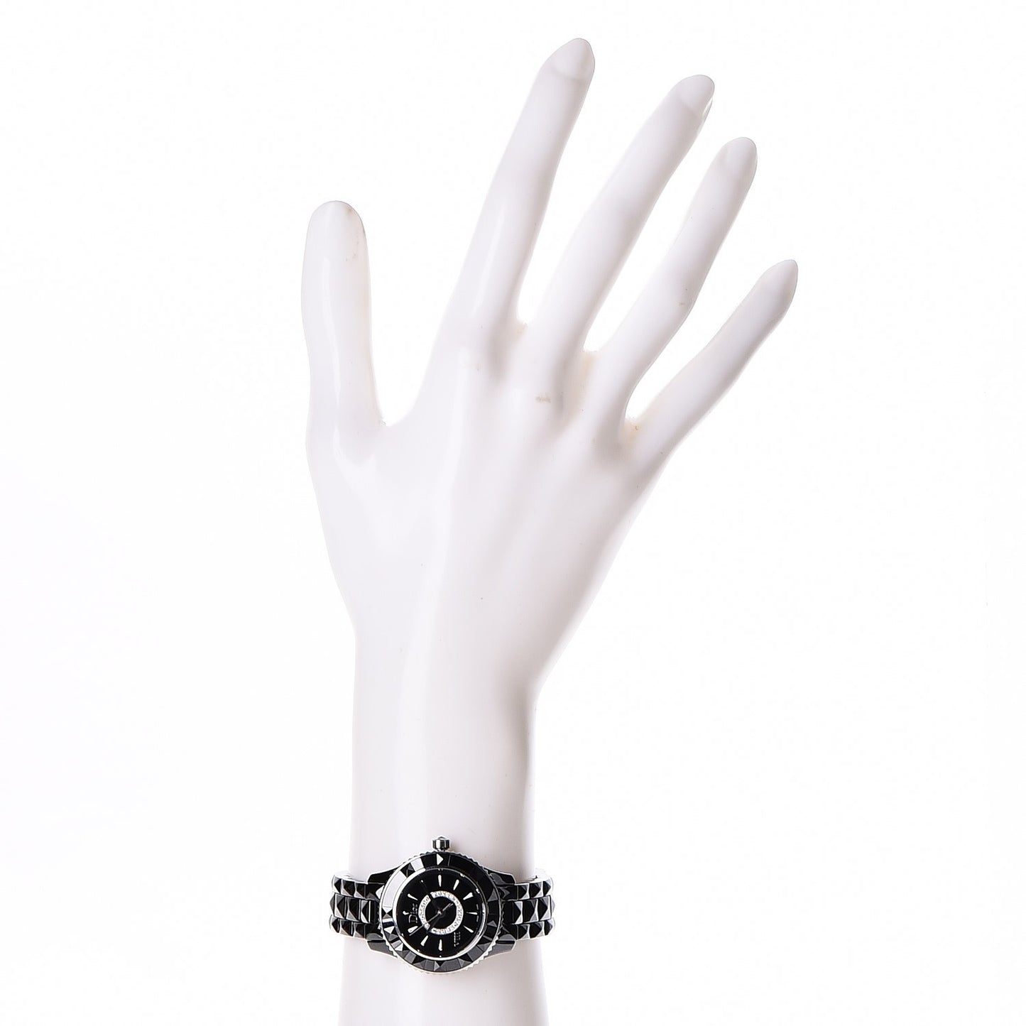 Stainless Steel Ceramic Diamond 28mm Dior VIII Quartz Watch Black