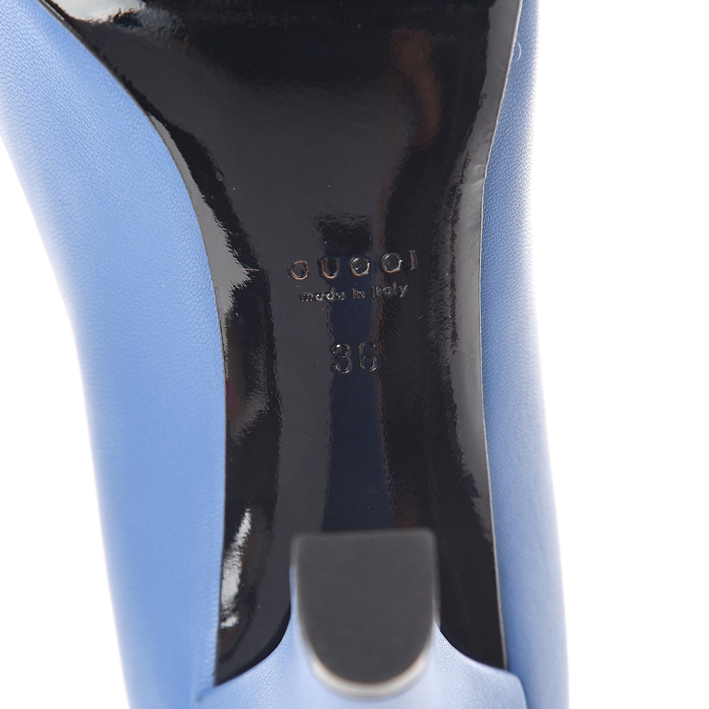 Calfskin Logo Plate Pumps 36 Sky Blue