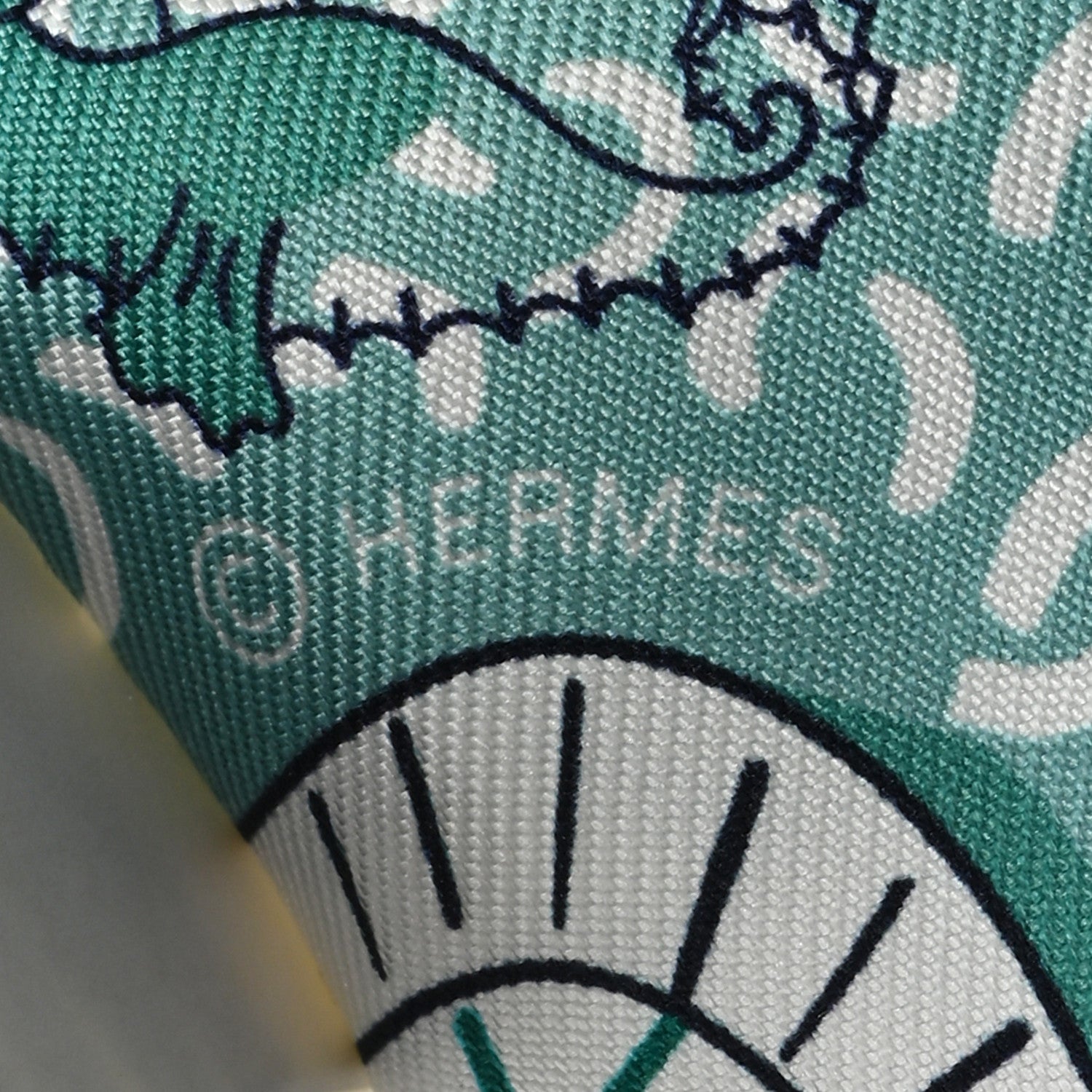 Hermes Silk Splash Park Twilly Vert De Gris Jaune Bleu 4 of 4