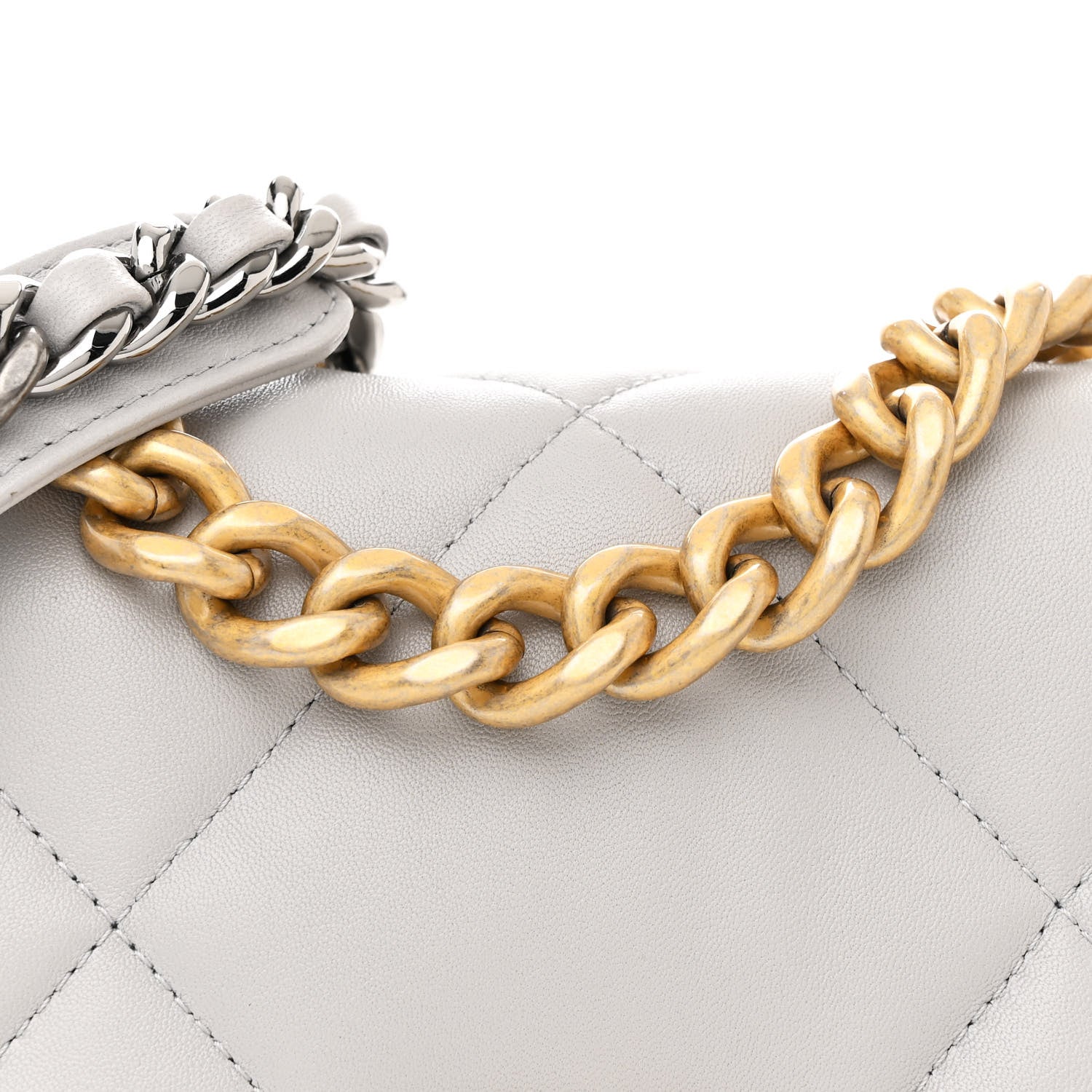 Chanel Lambskin Quilted Medium Chanel 19 Flap Grey 8 of 10