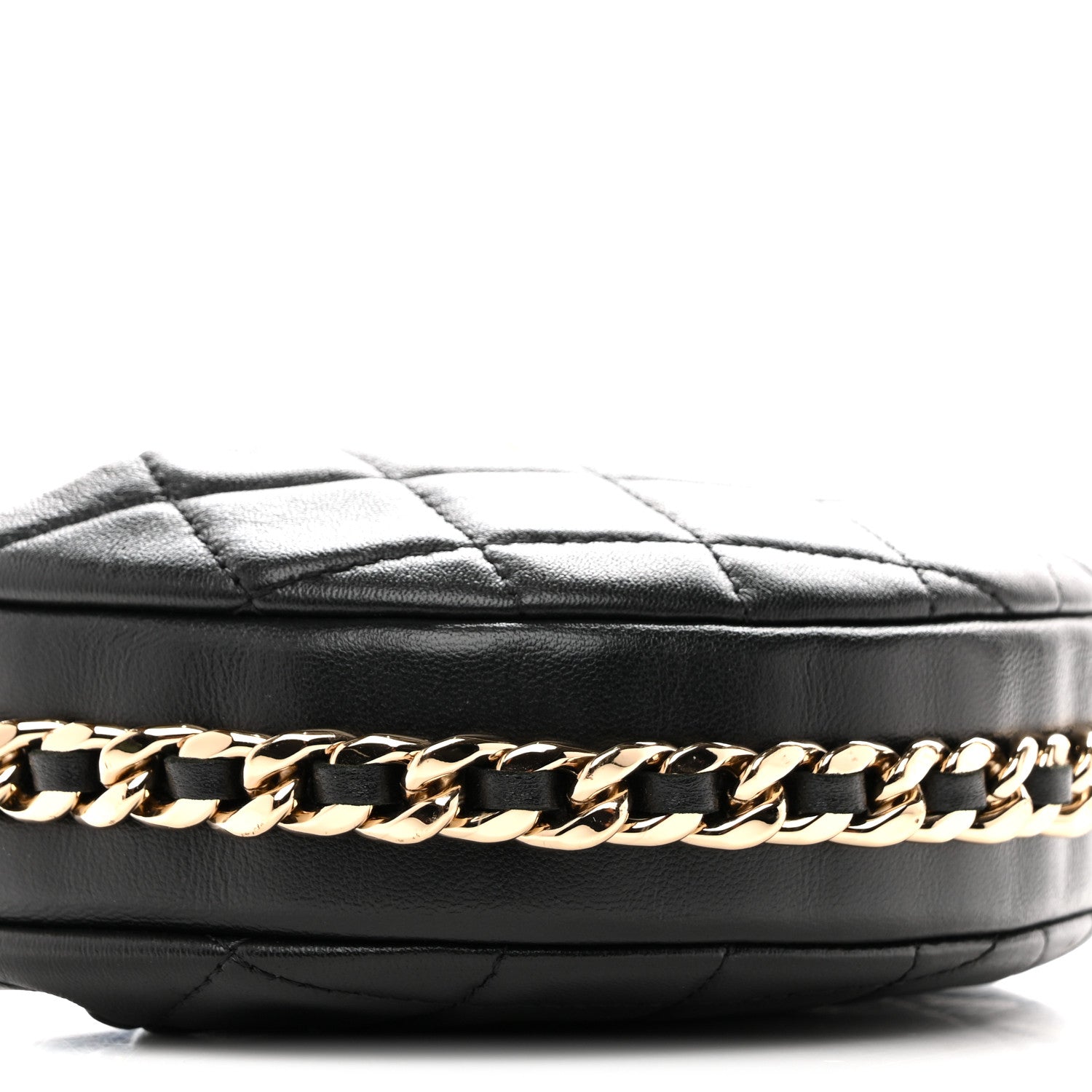 Chanel Lambskin Quilted Chain Around Pouch Hobo Black 9 of 11
