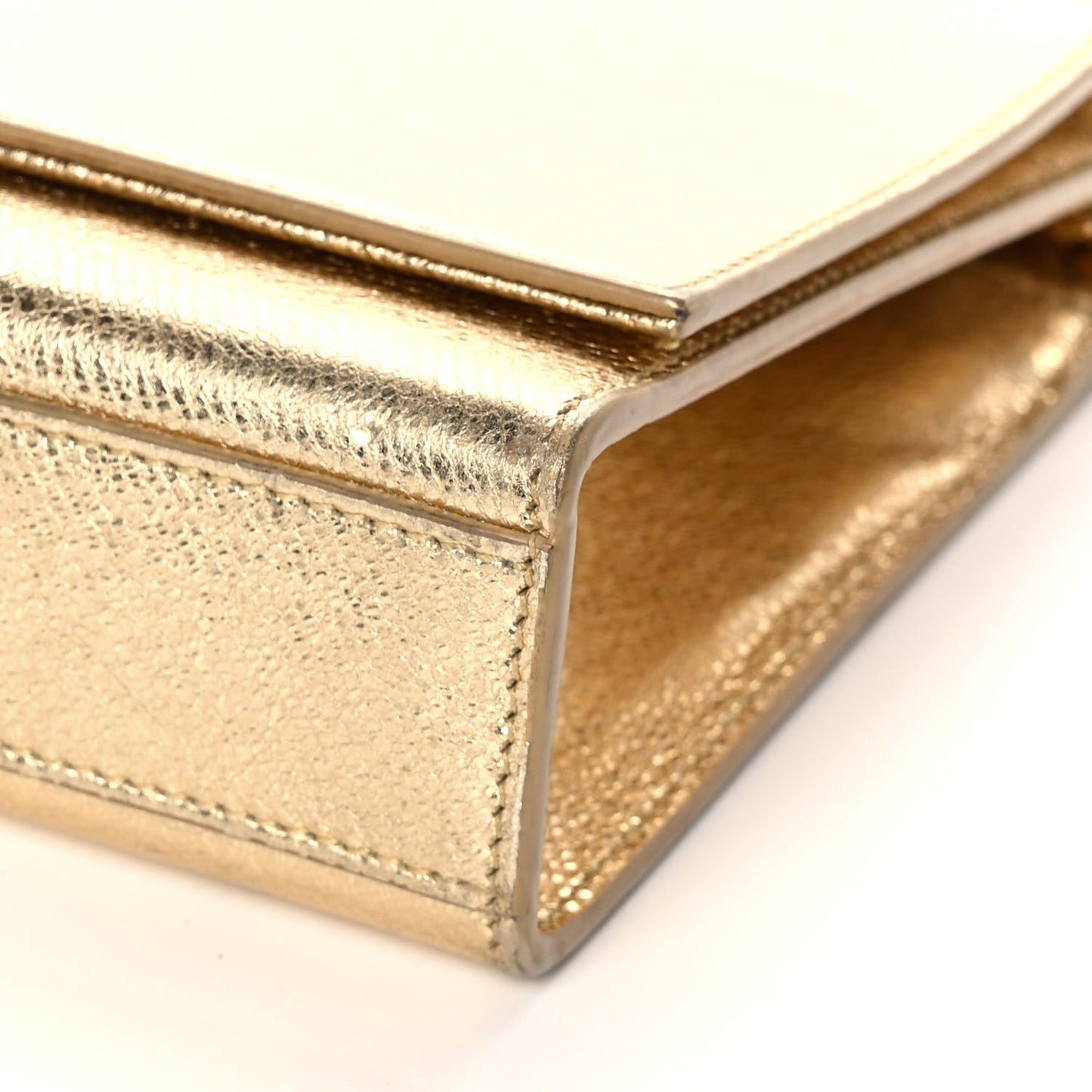 Metallic Calfskin Medium Classic Monogram Kate Tassel Satchel Gold