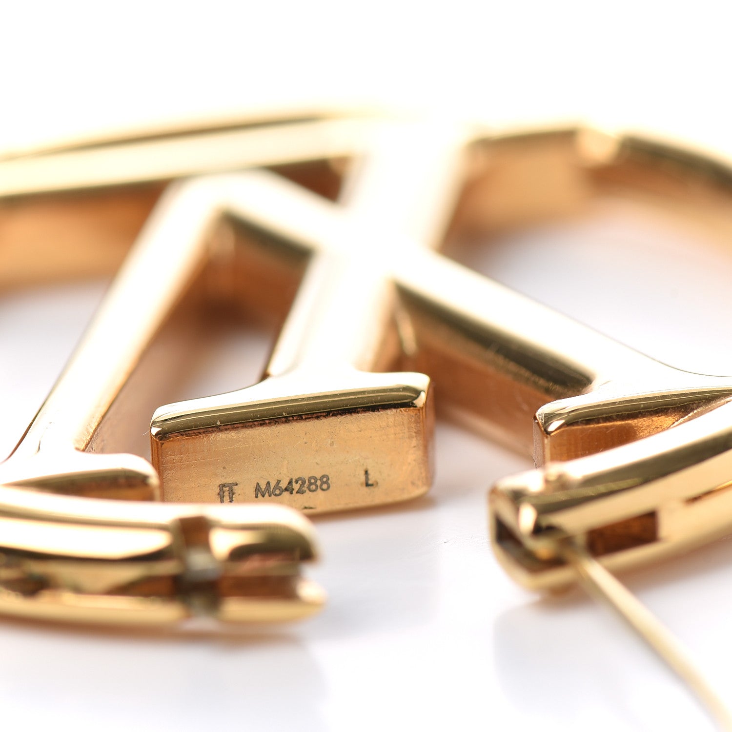 Louis Vuitton Metal Louise Hoop Earrings Gold 4 of 4
