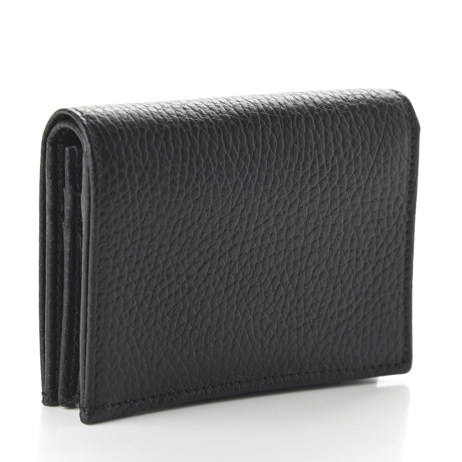 Gucci Pebbled Calfskin GG Marmont Card Case Black 3 of 9