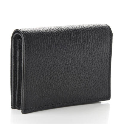 Gucci Pebbled Calfskin GG Marmont Card Case Black 3 of 9