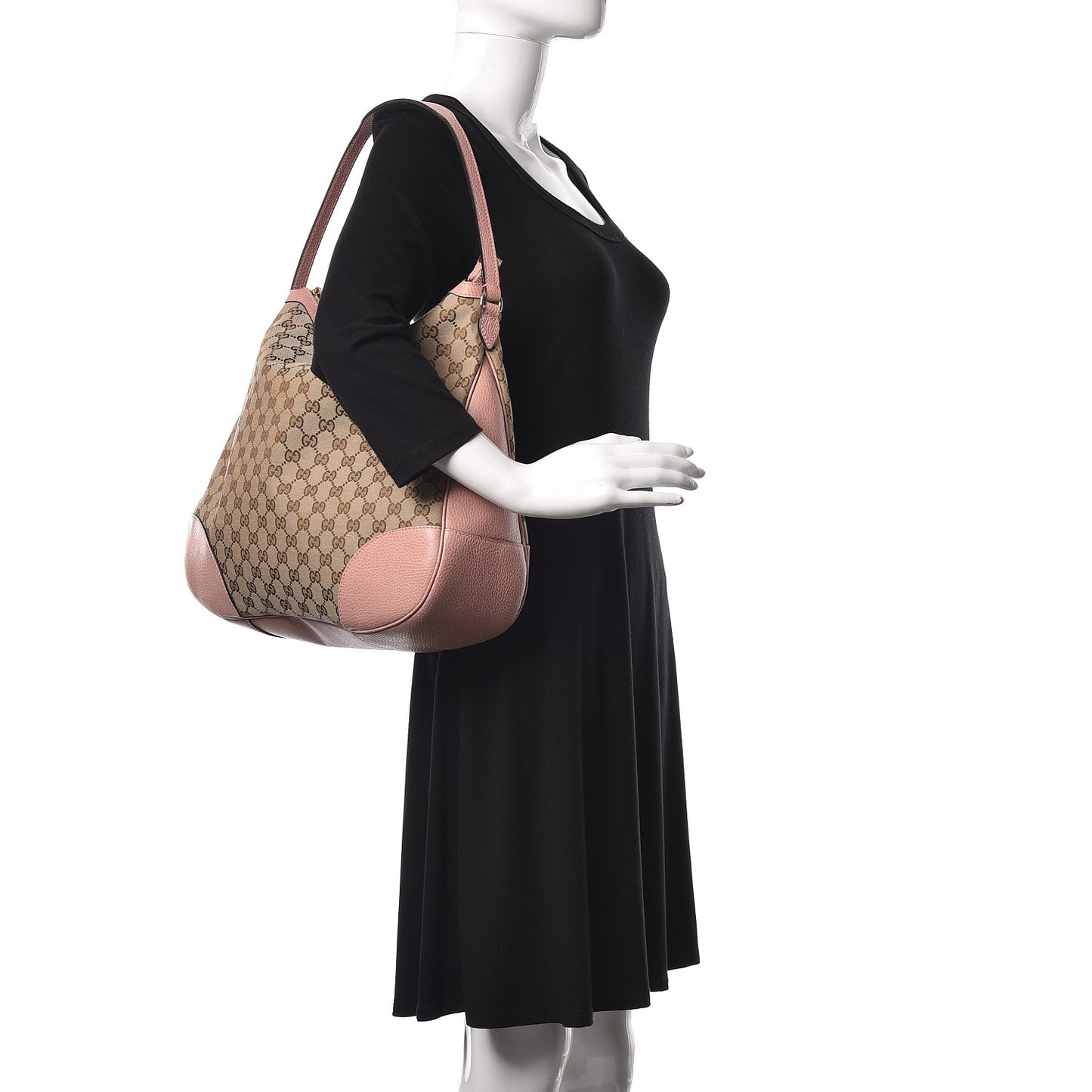 Monogram Large Bree Hobo Beige Soft Pink