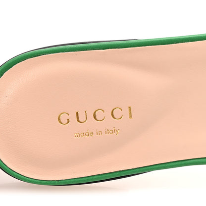 Gucci Cosmos Softy Calfskin Interlocking G Cut Out Slide Sandals 35 New Shamarock 8 of 9