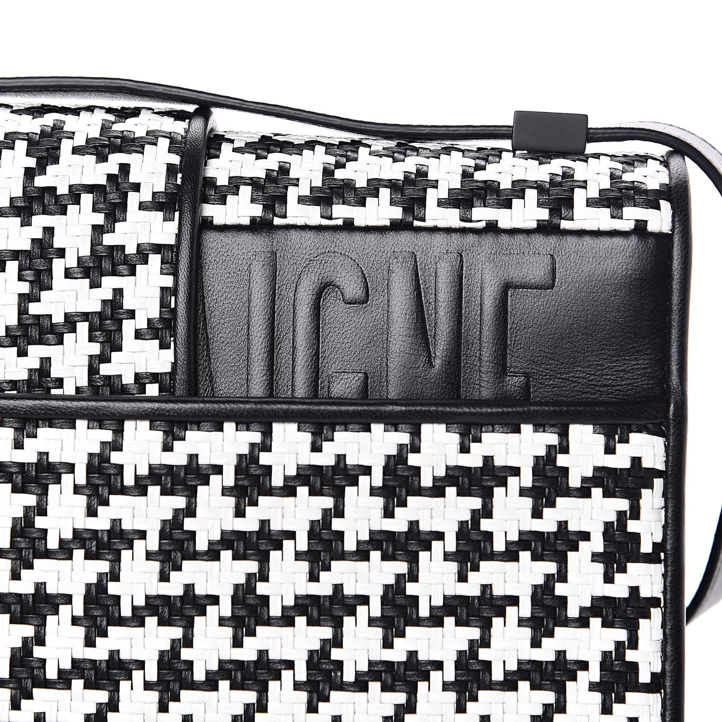 Lambskin Houndstooth Braided 30 Montaigne Flap Bag Black White