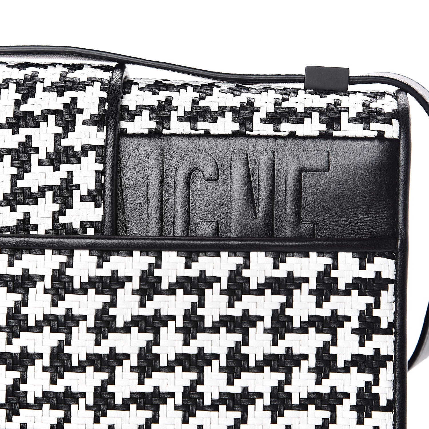 Christian Dior Lambskin Houndstooth Braided 30 Montaigne Flap Bag Black White 9 of 12