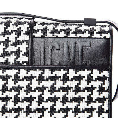 Christian Dior Lambskin Houndstooth Braided 30 Montaigne Flap Bag Black White 9 of 12
