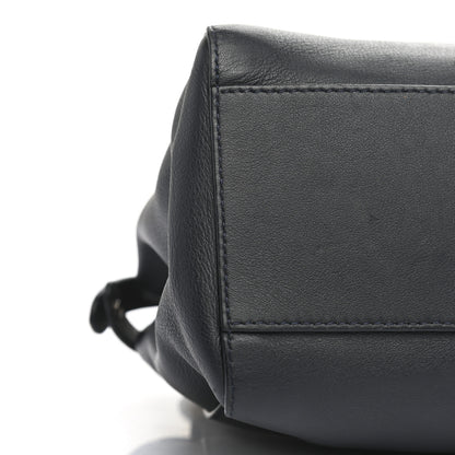 Fendi Vitello Seta Nappa Ribbon Mini Peekaboo Iconic Satchel Blue Notte Camelia 9 of 13