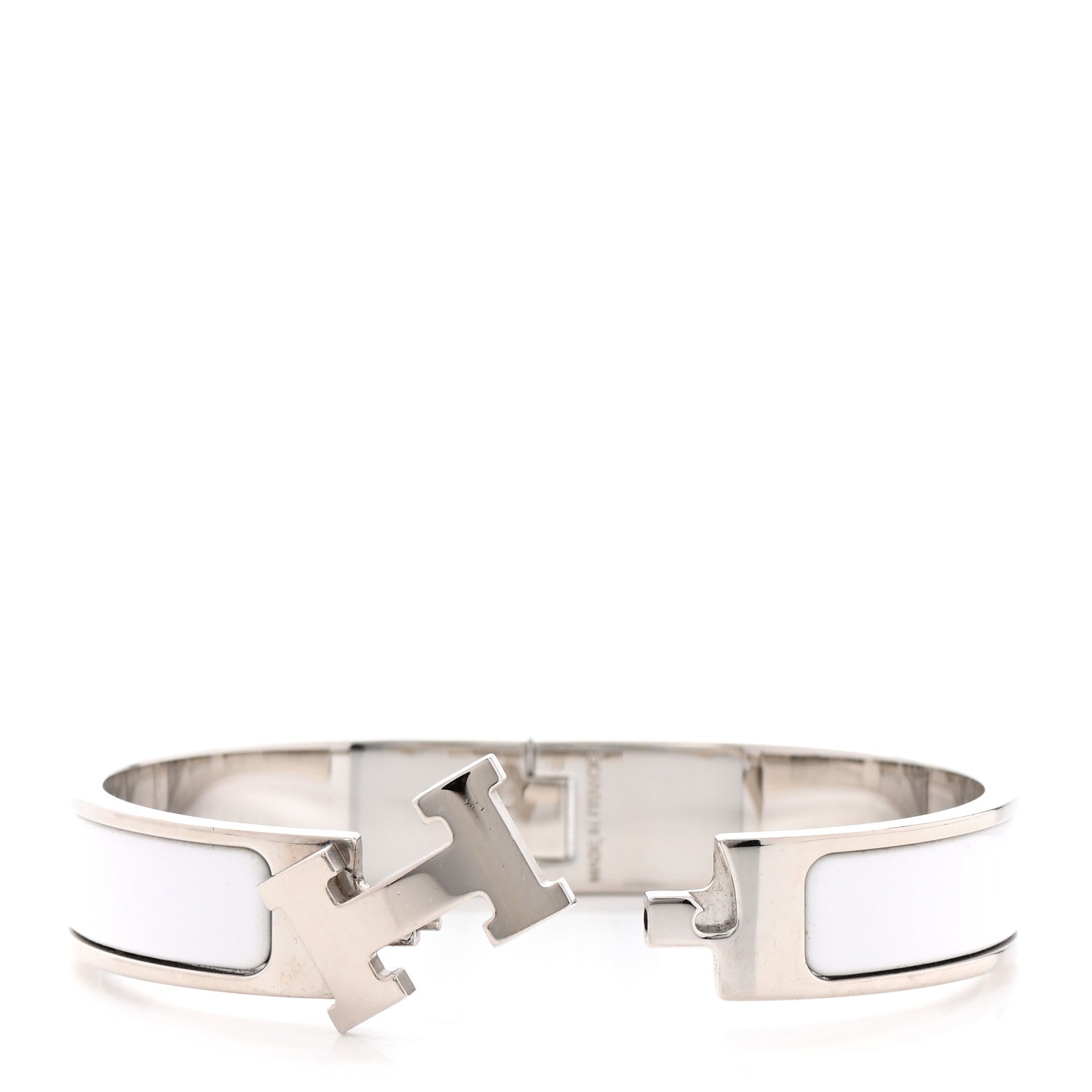 Hermes Enamel Narrow Clic Clac H Bracelet PM White 5 of 5