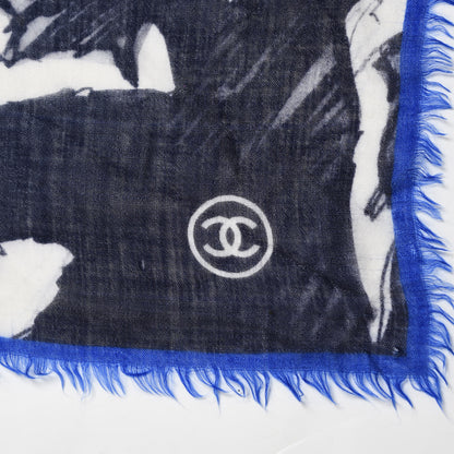 Chanel Cashmere CC Square Scarf Blue 3 of 3