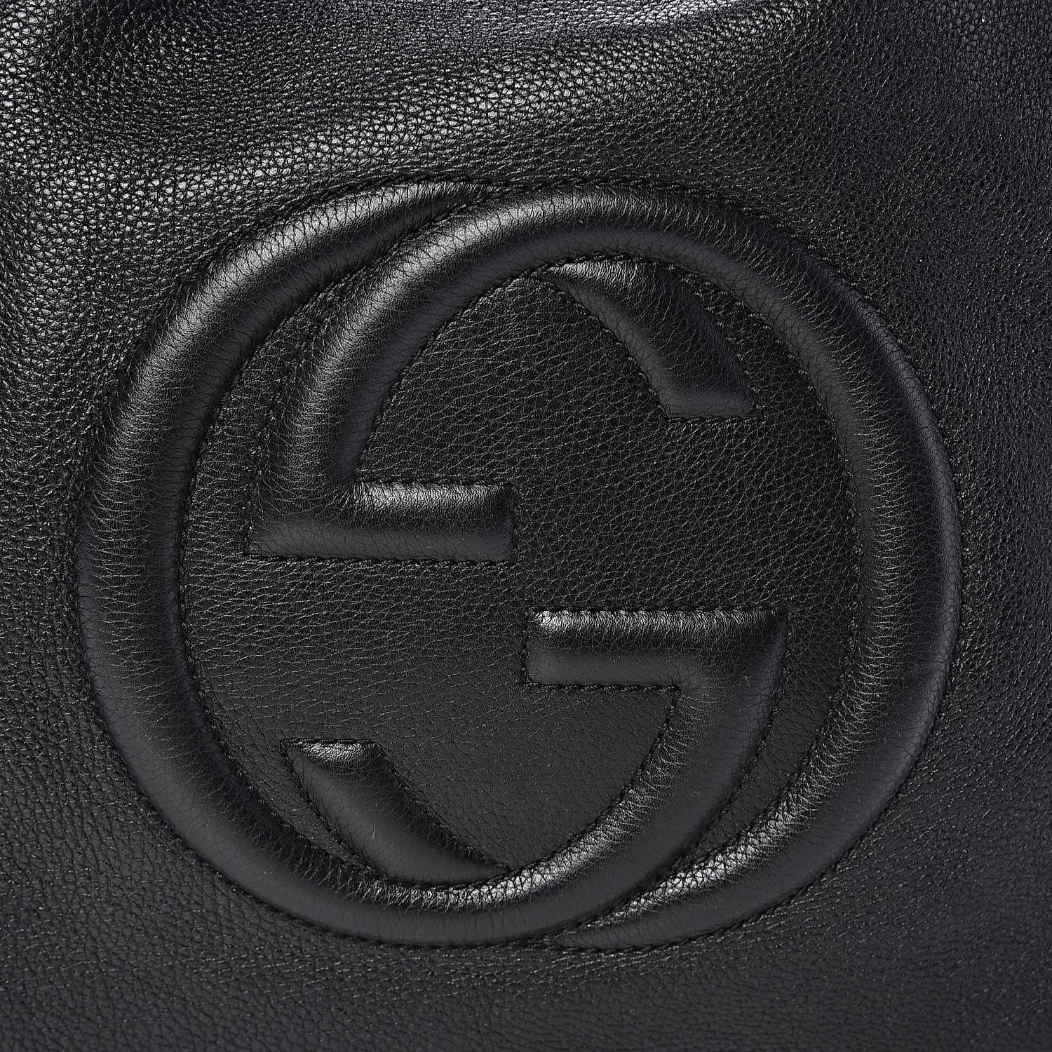 Gucci Pebbled Calfskin Medium Soho Shoulder Bag Black 10 of 12
