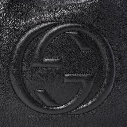 Gucci Pebbled Calfskin Medium Soho Shoulder Bag Black 10 of 12