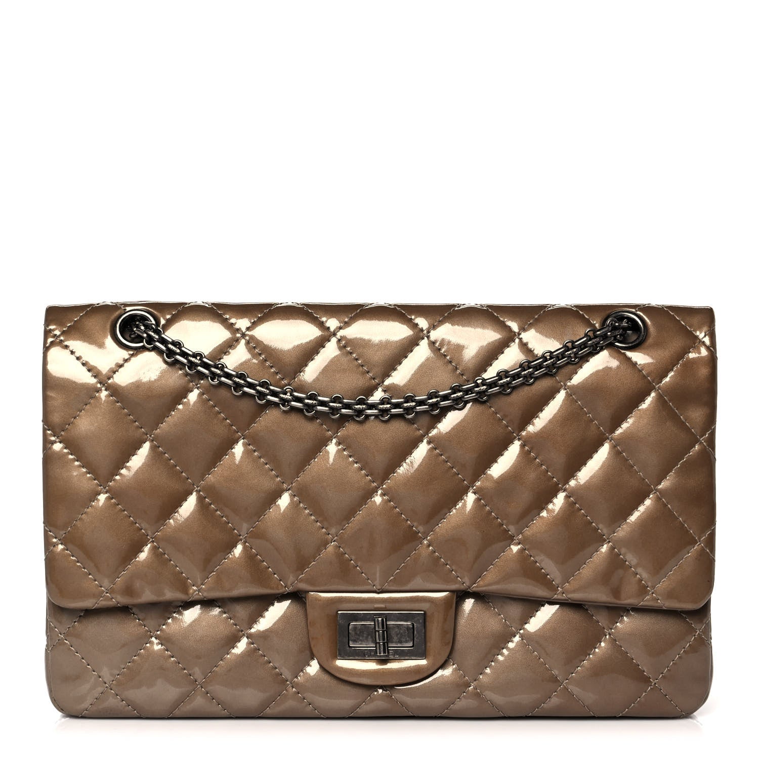 Chanel Patent Quilted 2.55 Reissue 227 Flap Taupe 1 of 15