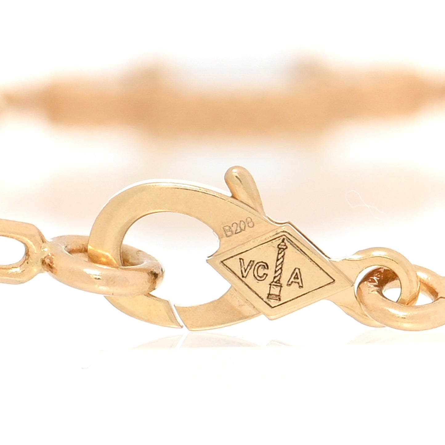 18K Yellow Gold Black Onyx 5 Motifs Vintage Alhambra Bracelet