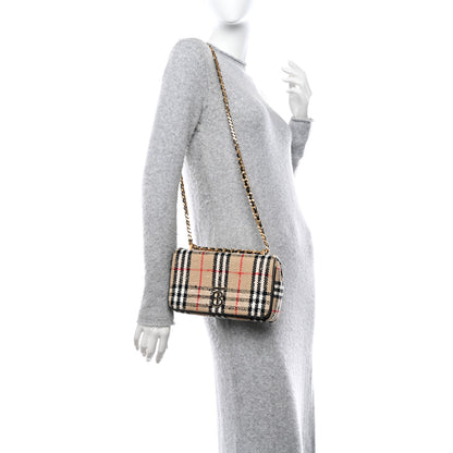Burberry Calfskin Boucle Check Small Lola Chain Bag 2 of 8