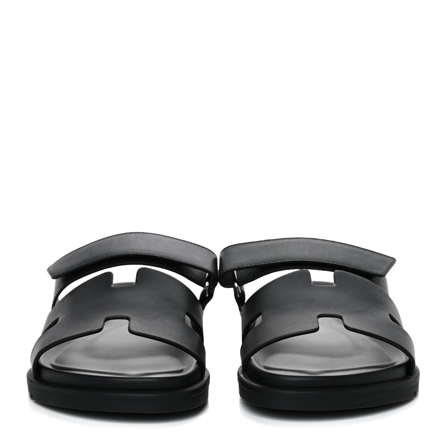 Hermes Calfskin Mens Chypre Sandals 41 Black 2 of 12