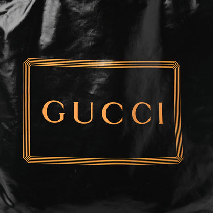 Gucci Patent Canvas Frame Logo Vertical Tote Black Crop 7 of 9