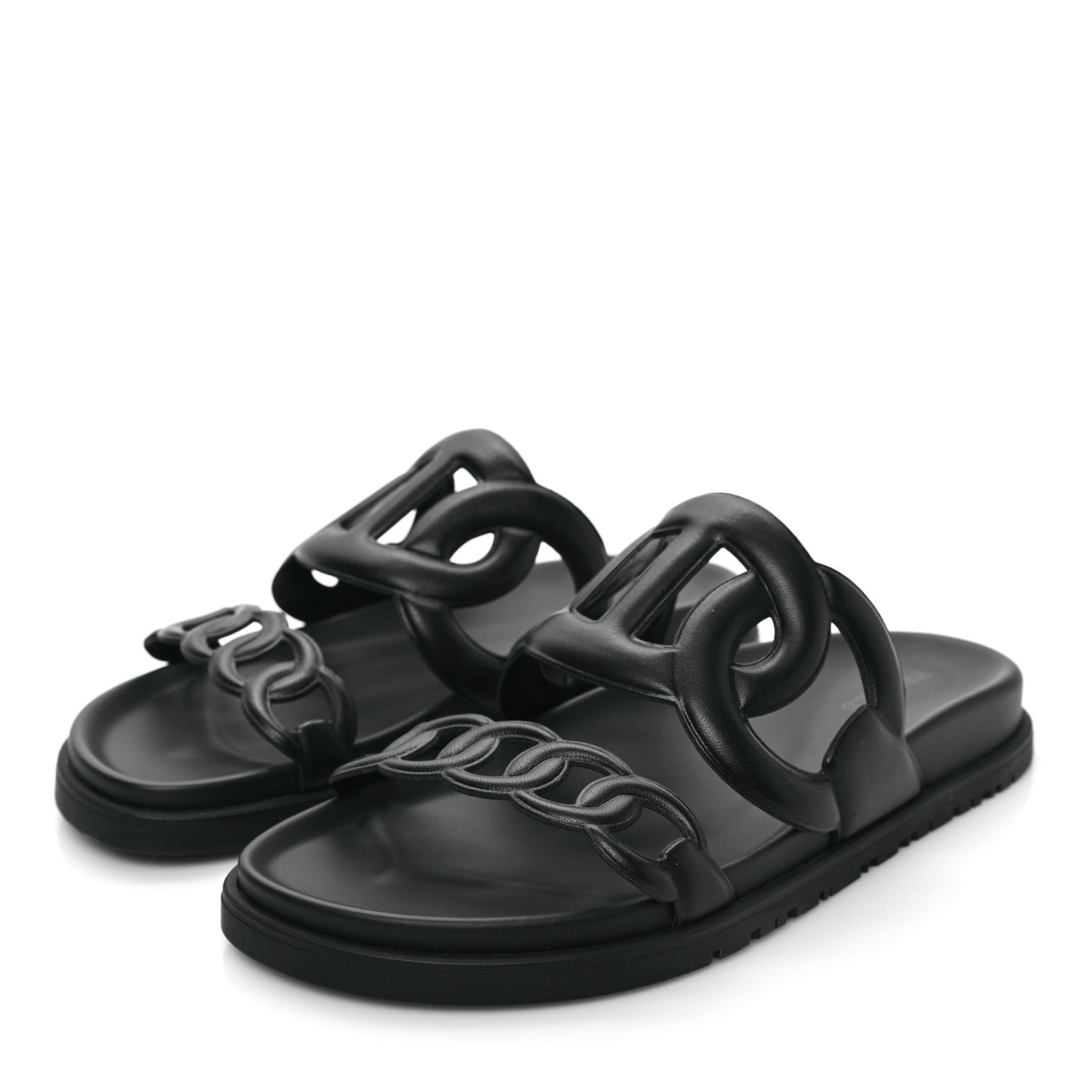 Hermes Nappa Extra Sandals 36 Black 4 of 9