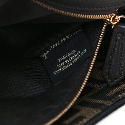 Fendi Fabric Jacquard FF 1974 Medium Baguette Tobacco Moro Black 7 of 12