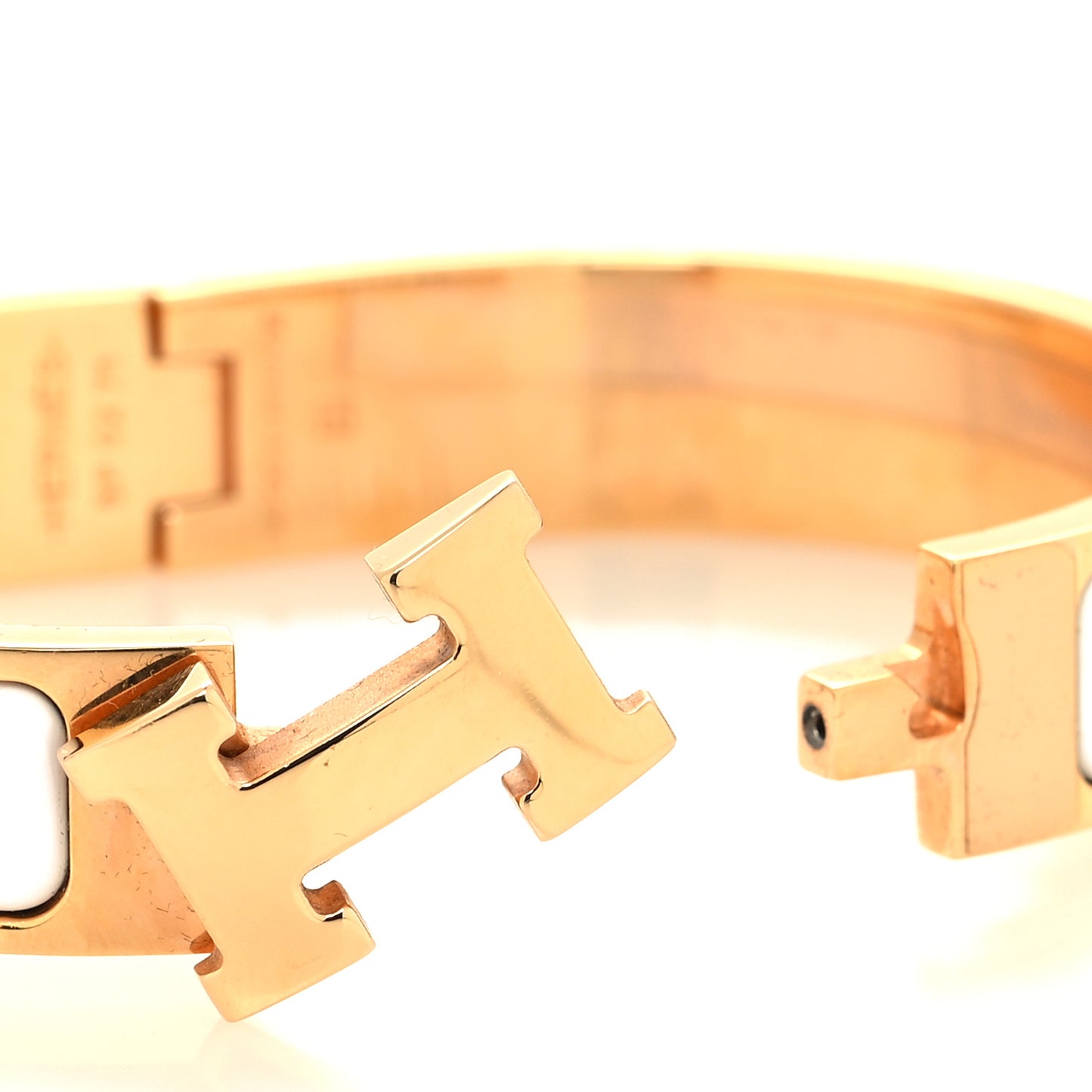 Enamel Narrow Clic Clac H Bracelet PM White