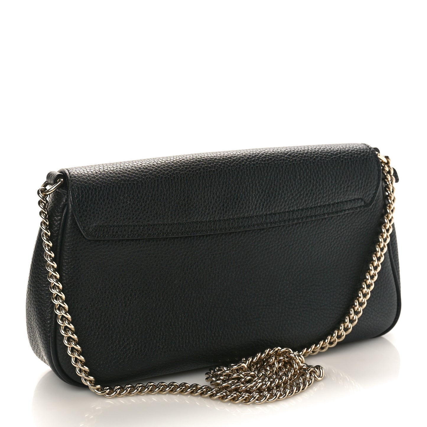 Pebbled Calfskin Medium Soho Flap Crossbody Black