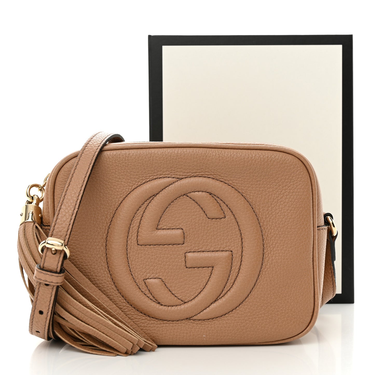 Pebbled Calfskin Small Soho Disco Bag Camelia