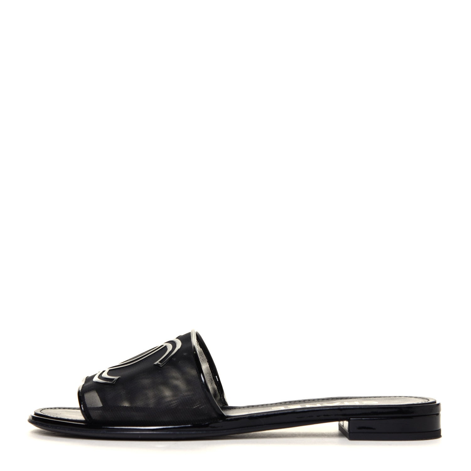 Chanel Mesh Patent Calfskin CC Mules 39 Black 2 of 16