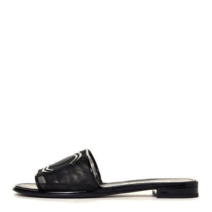 Chanel Mesh Patent Calfskin CC Mules 39 Black 2 of 16