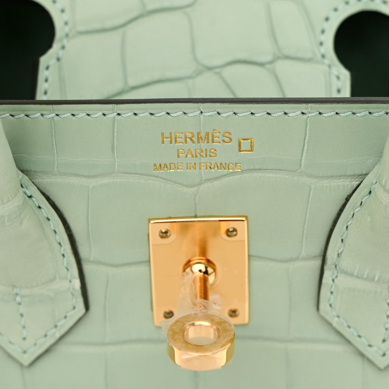 Hermes Matte Alligator Birkin 25 Vert D'eau 6 of 13
