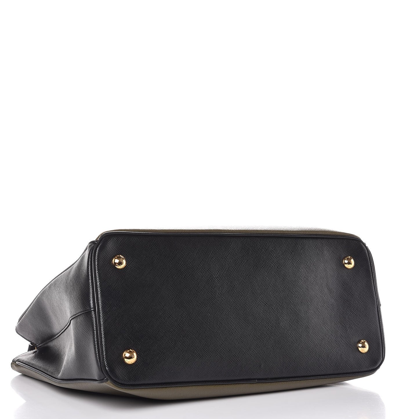 Saffiano Lux Bi-Color Medium Tote Militare Black