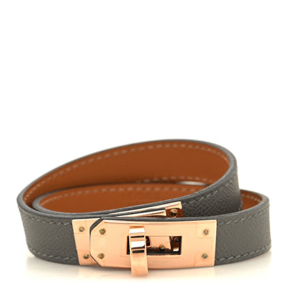 Hermes Epsom Kelly Double Tour Bracelet Gris Meyer 1 of 7
