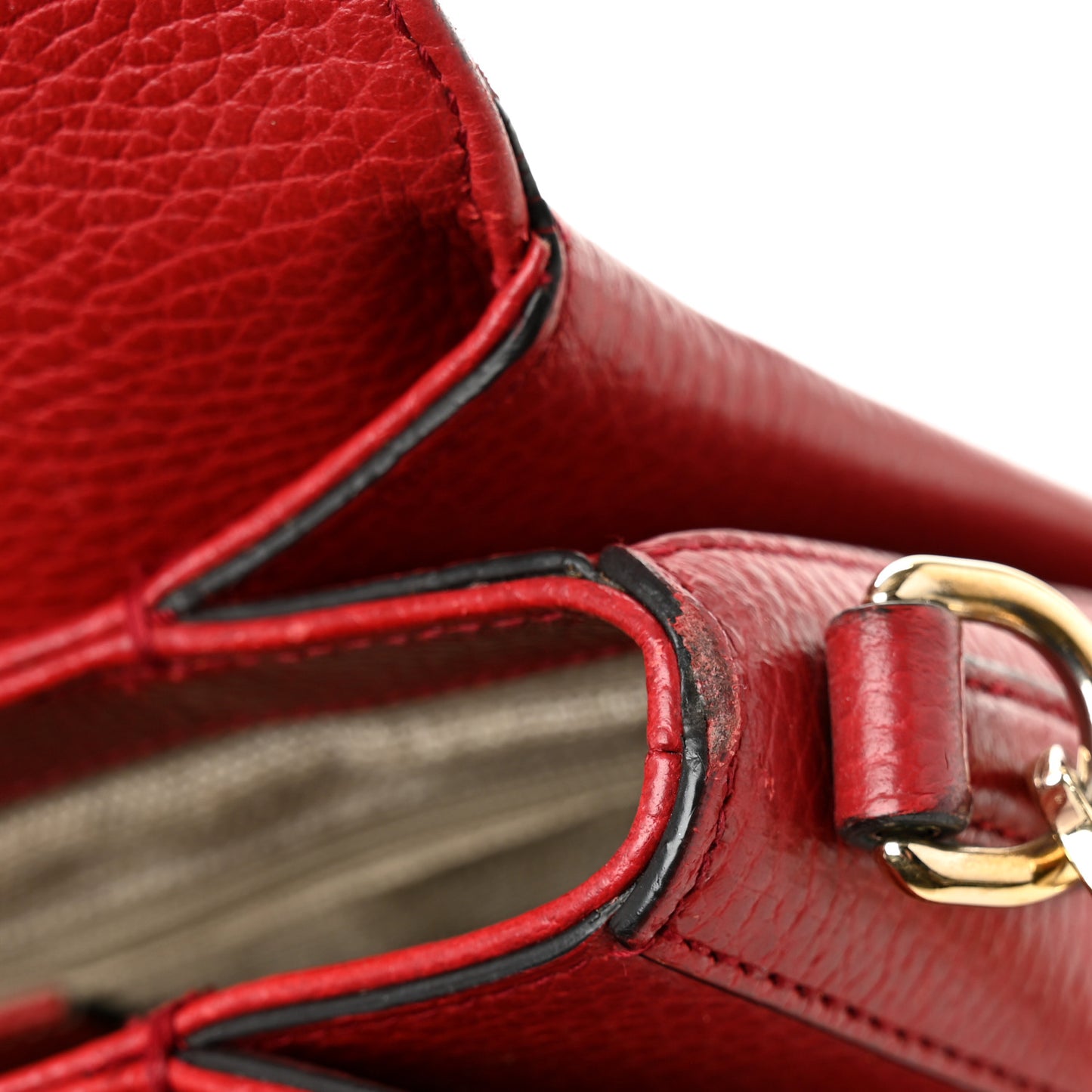 Dollar Calfskin Interlocking G Top Handle Shoulder Bag Red