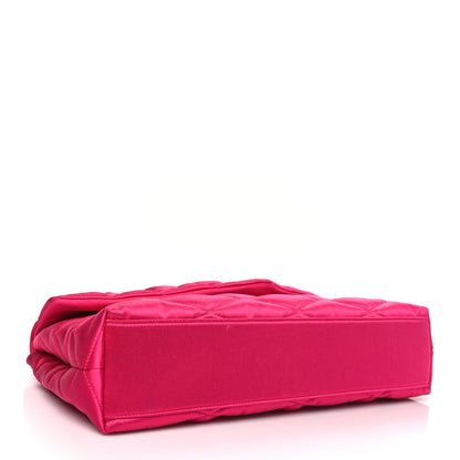 Saint Laurent Satin Quilted Sade Puffer Envelope Clutch Bubblegum 4 of 9