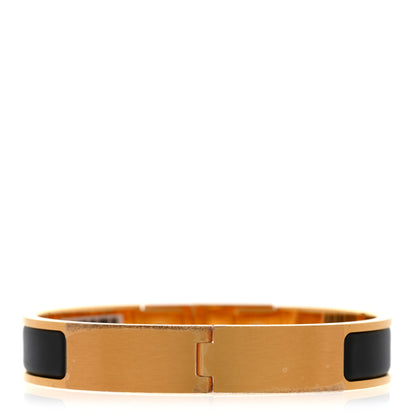 Hermes Enamel Clic Kelly Men Bracelet T5 Matte Black 3 of 5