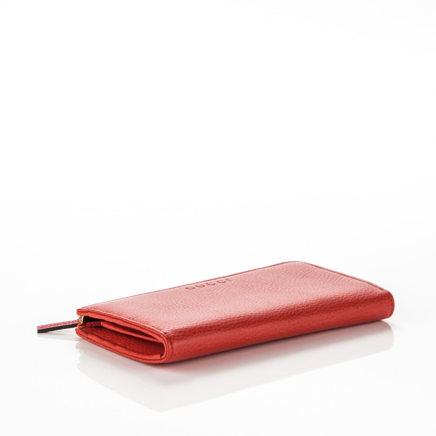Gucci Pebbled Calfskin Donna Long Wallet Red 4 of 7