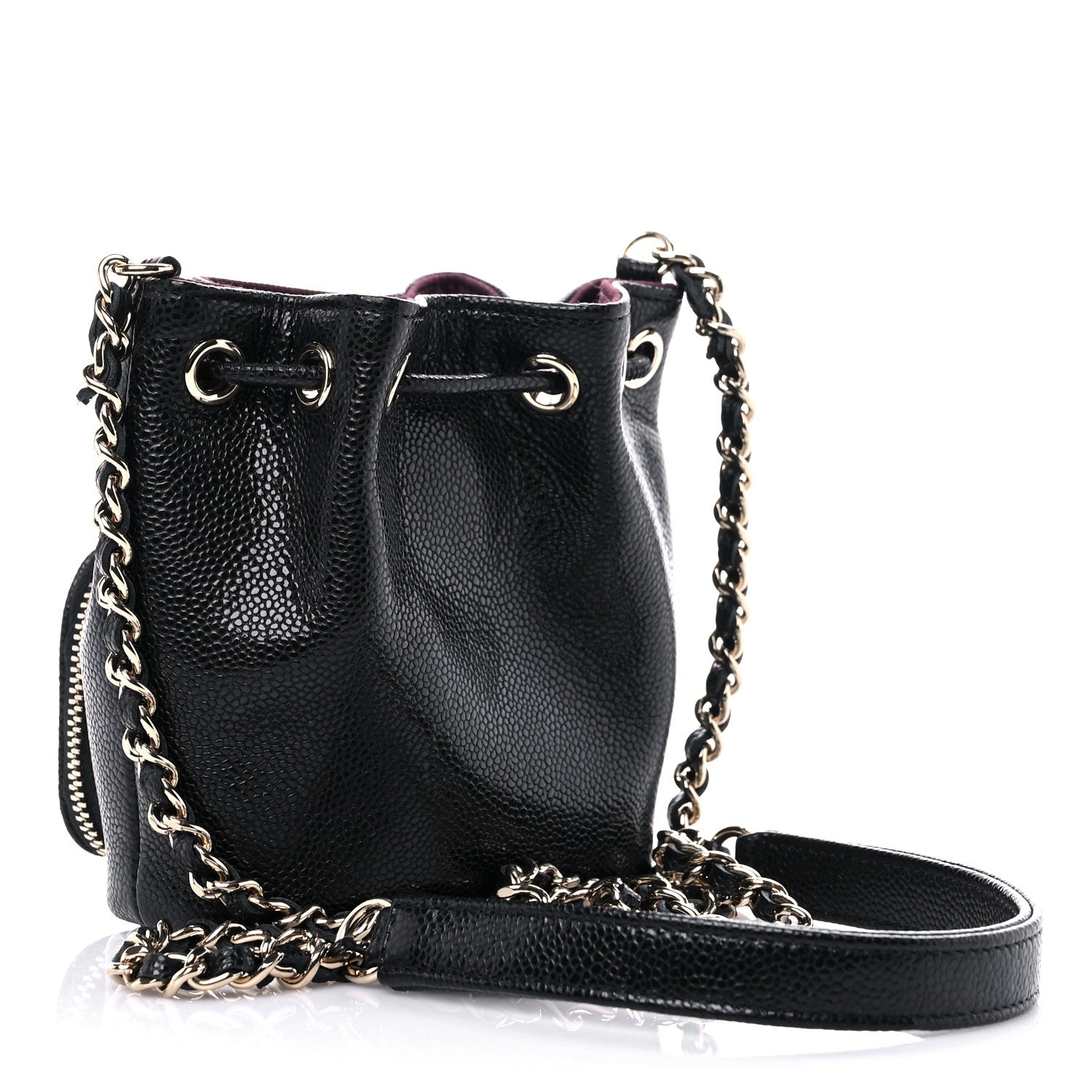 Chanel Caviar Quilted Mini CC Pocket Bucket Bag Black 2 of 9