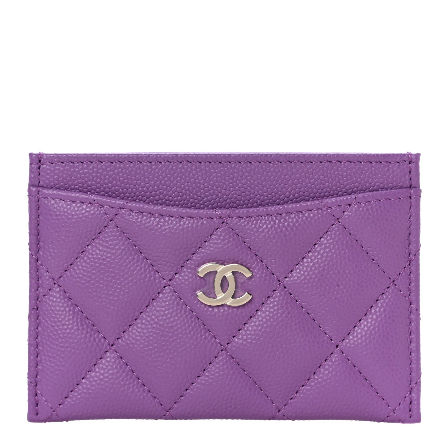 Chanel Caviar Quilted Card Holder Purple 1 of 12