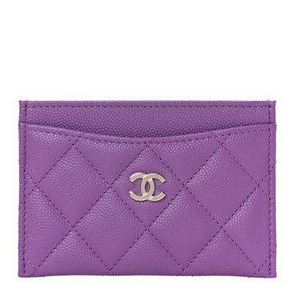 Chanel Caviar Quilted Card Holder Purple 1 of 12