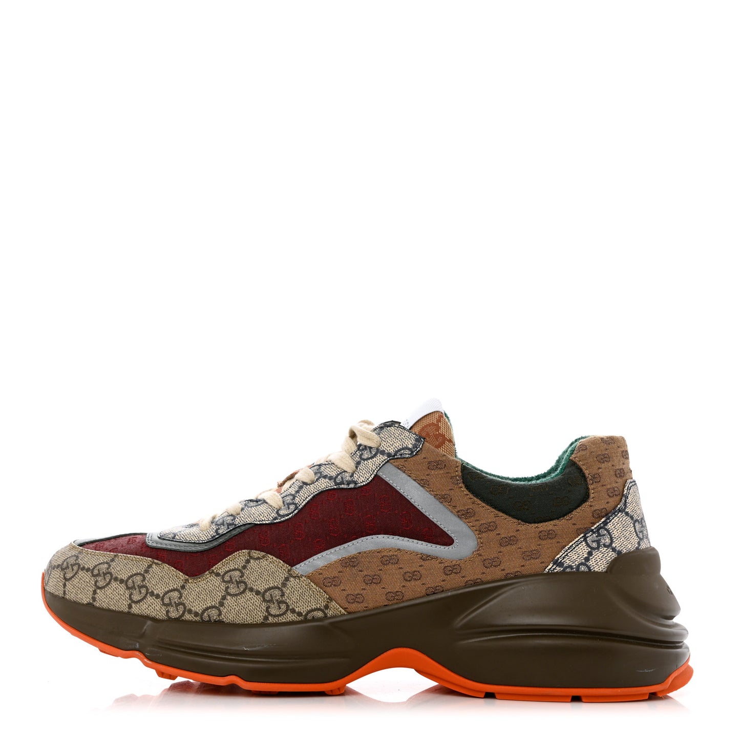 GG Supreme Monogram Mix Monogram Mens Rhyton Sneakers 12 Bordeaux Beige Ebony
