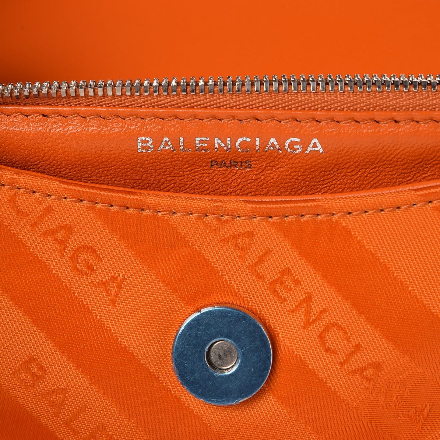 Nylon Jacquard Diagonal Logo S BB Round Shoulder Bag Orange Sanguine