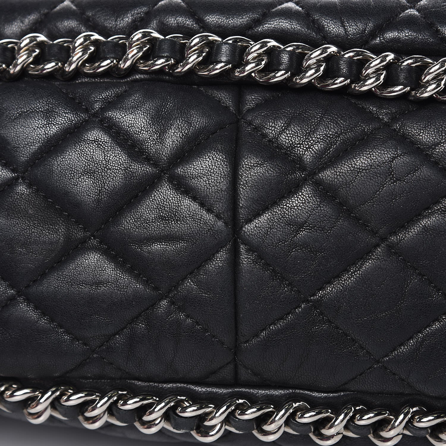Chanel Washed Lambskin Quilted Maxi Chain Around Flap Black 16 of 19