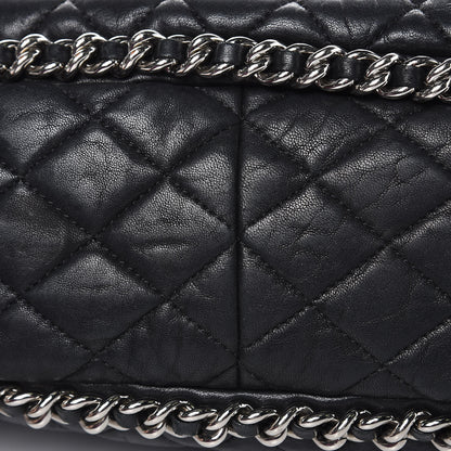 Chanel Washed Lambskin Quilted Maxi Chain Around Flap Black 16 of 19